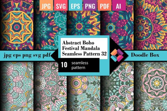 Abstract BohoMandala Seamless Vol.32 Graphics for Handmade Creations