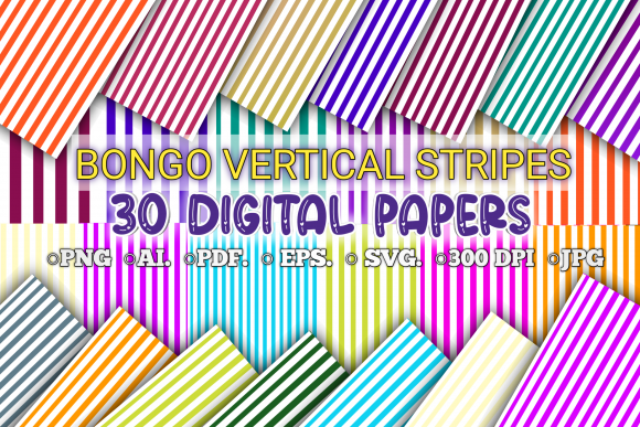 Bango Vertical Stripes Digital Papers for Crafting and Freebies