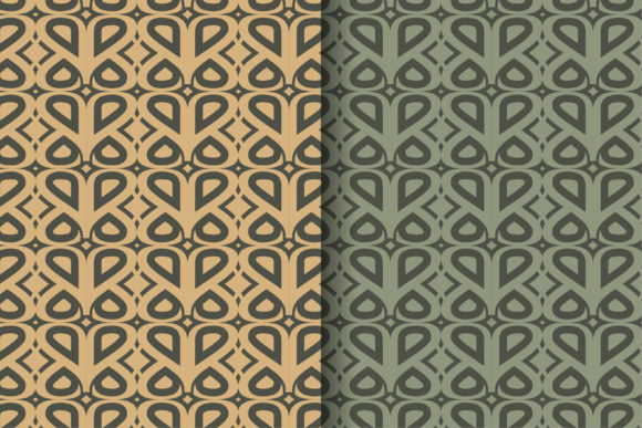 Brown Green Abstract Butterfly Pattern for Modern Graphics