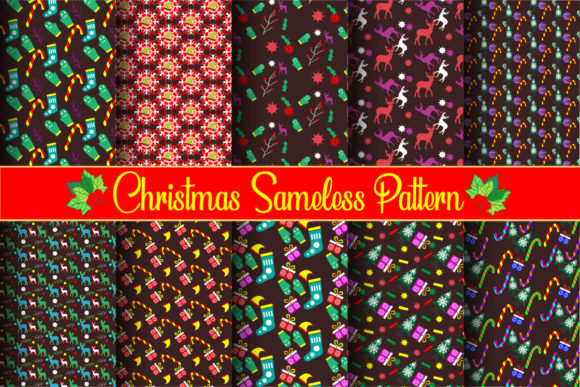 Christmas Digital Paper Pattern Design for Blog Graphics and Patterns
