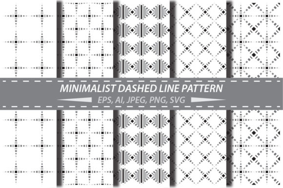 Dashed Line Pattern Minimalist for Graphics and Patterns