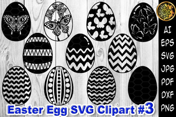Easter Egg SVG Silhouette Clipart V.3 for Graphics and Illustrations