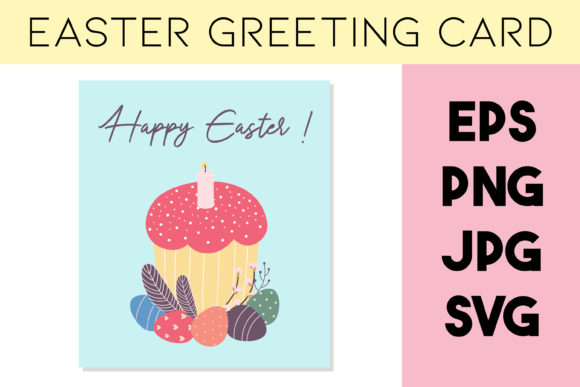 Easter Greeting Card, Easter Cake - A Graphic Design Asset for Spring Creations