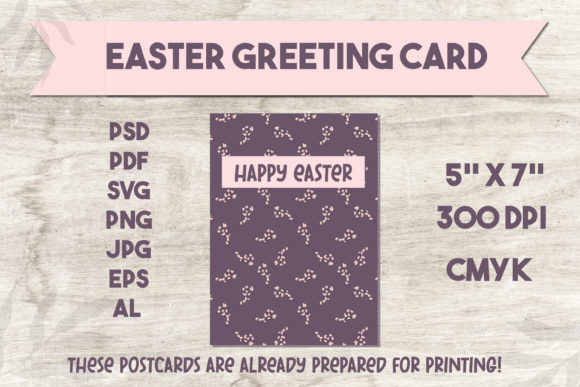 Easter Greeting Card. Printable Greeting - A Graphic Design Asset for Print Templates