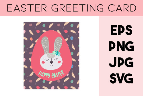 Easter Greeting Card Rabbit SVG for Branding and Marketing