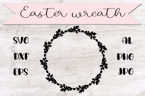Easter Wreath Frame Monogram for Graphics and Illustrations
