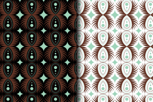 Ethnic Blue Brown Destination Pattern Graphics