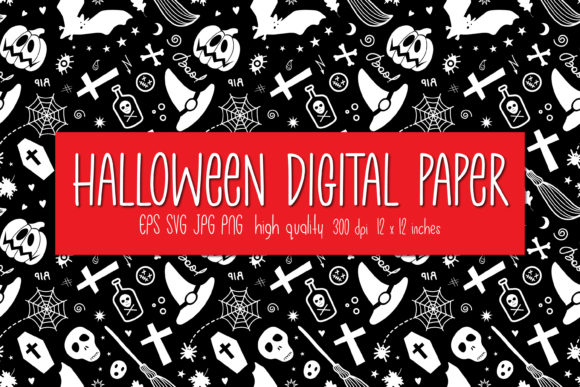 Halloween Gothic Digital Paper - A Graphic Design Asset for Patterns
