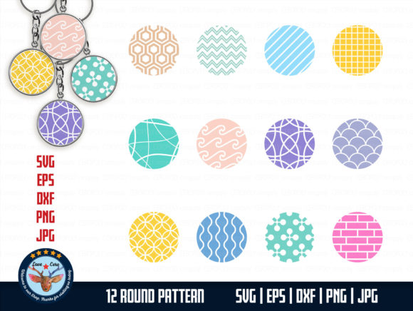 Keychain Monogram Round Pattern Svg for Crafts and Graphics