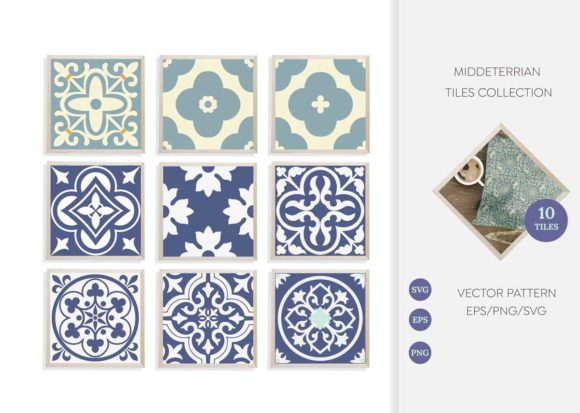 Mediterranean Tiles Vector Pattern for Branding and Packaging