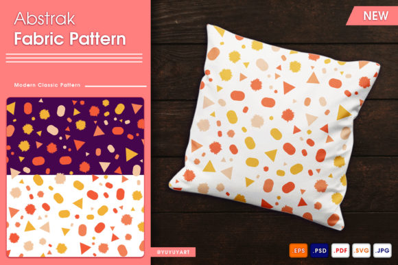 Modern Fabric Pattern with Six Shapes for Web and Print Graphics