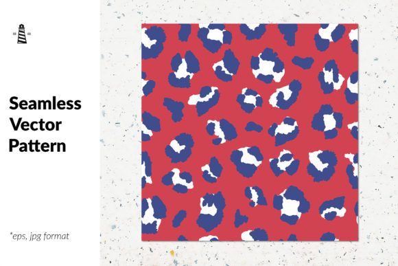 Patriotic Leopard Seamless Pattern for Graphic Design