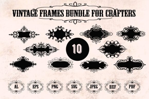 Vintage Gothic Retro Frames Bundle for Branding and Design