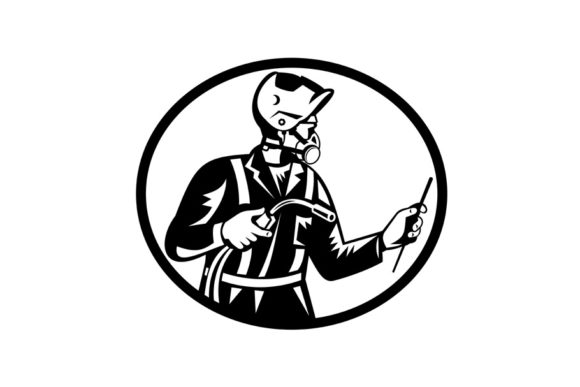 Welder Wearing Half Mask Respirator SVG for Graphics and Illustrations