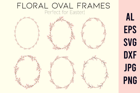Wreath Floral Oval Frame - A Versatile Graphic Design Asset